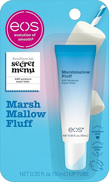 eos 24H Moisture Super Balm - Marshmallow Fluff, Lip mask, Moisturizing, Lip Treatment, Limited-Edition Skincare, 035 fl oz