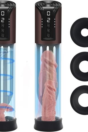 Electric Penis Pump,Penis Enlarger Male Sex Toys Penis Vacuum Pump with 4 Pressure Levels,Automatic Male Masturbator with 3 Penis Rings,Sex Toys for Men