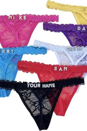 Custom Thong Personalized Thongs With Names Rhinestone Letters Diy Sexy Lace Thong for Women G-String Panties