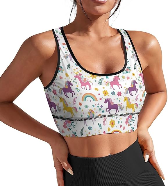 Cute Cacti Women Sports Bra with Pads Yoga Tank Tops Fitness Workout Running Crop Top U Neck