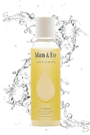 Adam & Eve Hybrid Water Based Silicone Lubricant, Long Lasting Personal Lube for Men Women & Couples, Silky Smooth and Odorless, Condom Safe, Glycerin & Paraben Free, 4 oz Bottle for Intimate Pleasure
