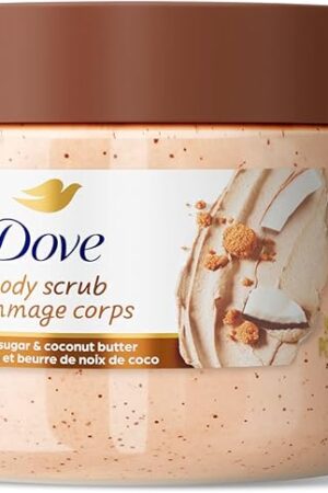 Dove Brown Sugar and Coconut Butter Body Scrub Exfoliates and Deeply Nourishes for Smooth, Radiant Skin 15 oz