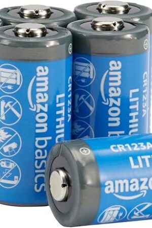 Amazon Basics 6-Pack Non-Rechargeable CR123A Lithium Batteries, 3 Volt, Up to 10-Year Shelf Life