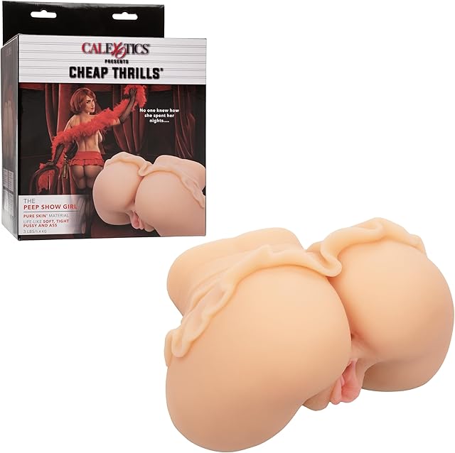 CalExotics Cheap Thrills The Peep Show Girl Male Masturbator, Dual Entry Stroker with Closed End Superior Suction - SE-0886-10-3