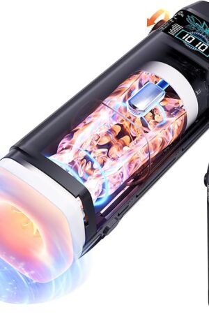 Automatic Male Masturbator, Sex Toys for Men, Adult Toys Penis Pump with 10 Thrusting & 10 Vibration & 15 Thrusting Speeds, Blowjob Toy with Magnetic 3D Sleeves & LCD Display, Pocket Pussy Stroker