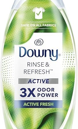 Downy RINSE & REFRESH Laundry Odor Remover and Fabric Softener for Activewear, Active Fresh Scent, 48 oz