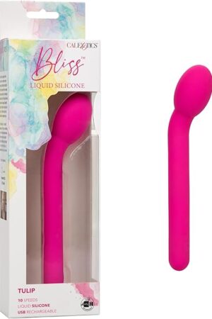 CalExotics Bliss Liquid Silicone Tulip ? Rechargeable G Wand Massager Sex Toy for Women - Pink