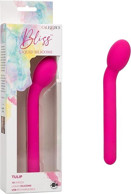 CalExotics Bliss Liquid Silicone Tulip ? Rechargeable G Wand Massager Sex Toy for Women - Pink