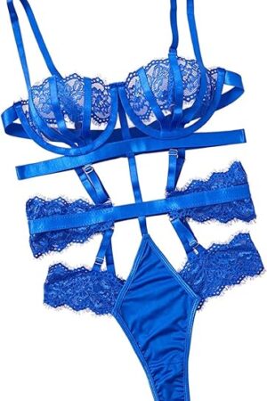 Women One Piece Lingerie Sexy Lace Harness Lingerie Bodysuit Crotch Babydoll Teddy Underwear