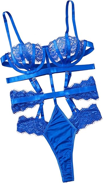Women One Piece Lingerie Sexy Lace Harness Lingerie Bodysuit Crotch Babydoll Teddy Underwear