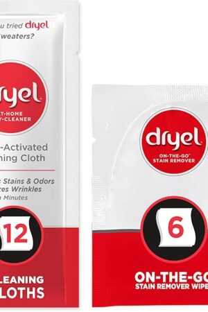 dryel At-Home Dry Cleaner Refill, New and Improved, Gentle Laundry Care for Special Fabrics and Dry-Clean-Only Clothes, 12 Loads with On-the-Go Stain Remover