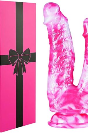 8 Inch Double Headed G-Spot Anal Dildo for Beginner, 7" Soft Silicone Realistic Shower Double Ended Sided Dildo with Suction Cup, 6" Small Fantasy Colorful Pink Dildos Adult Sex Toy for Women Lesbians