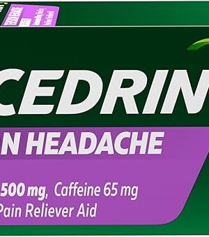 Excedrin Tension Headache Relief Caplets, Acetaminophen 500mg, Caffeine 65mg, Pain Reliever, Aspirin-Free, 100 Count