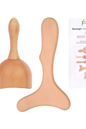 3-in-1 Wood Therapy Massage Tools Lymphatic Drainage Massager Wooden Massager for Maderoterapia,Anti-Cellulite, Body Sculpting & Contouring