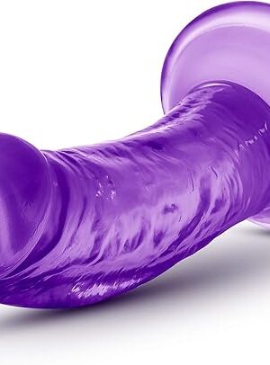 Eden Adult Sex Toys - Realistic Small Dildo for Beginners - 4.5 Inch - Soft Lifelike Penis for Vaginal G-Spot & Anal Stimulation - Curved Shaft Mini Dildo with Suction Cup - Women Men Couples - Purple