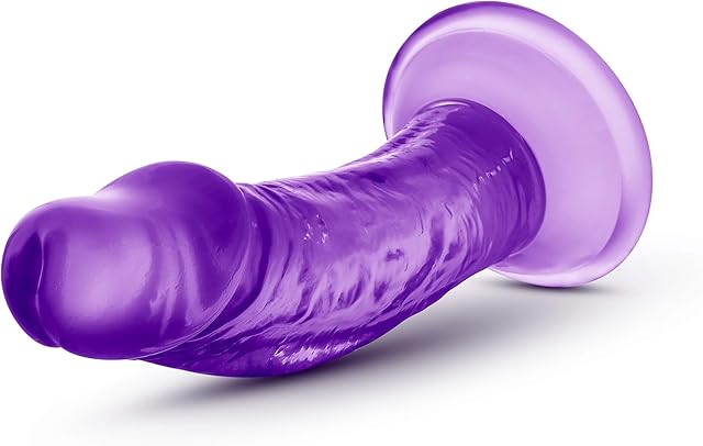 Eden Adult Sex Toys - Realistic Small Dildo for Beginners - 4.5 Inch - Soft Lifelike Penis for Vaginal G-Spot & Anal Stimulation - Curved Shaft Mini Dildo with Suction Cup - Women Men Couples - Purple