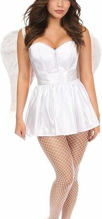 womens Lavish 4 Pc Sexy Angel Corset Costume