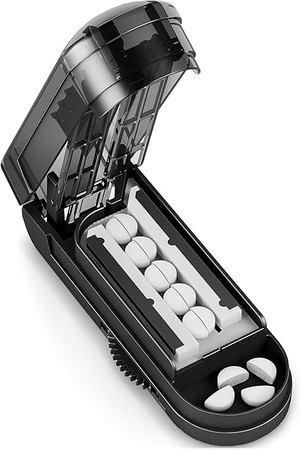 DEPAD Pill Cutter Splitter for Cutting Multiple Pills, Adjustable Pill Cutter Splitter for Small and Tiny Pills with Accurate Pill Alignment, Pill Cutter for Small or Large Pills with Sharp Safe Blade