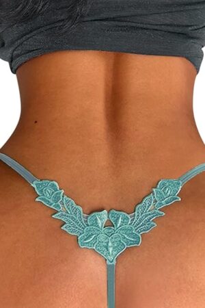 Women's Sexy Thongs Breathable Panties Sexy Floral Embroidered Lace G-String Panty Cute Naughty Seamless Underwear