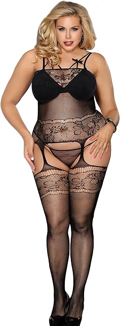 Fishnet Lingerie Plus Size Bodystockings Crotchless Mesh Jumpsuit One Piece Bodysuit Sexy Rave Club Outfits