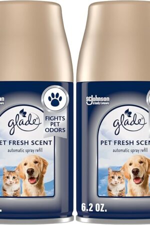 Glade Automatic Spray Refill, Pet Fresh Scent, Scented Air Freshener for Home and Bathroom, 62 Oz, 2 Count