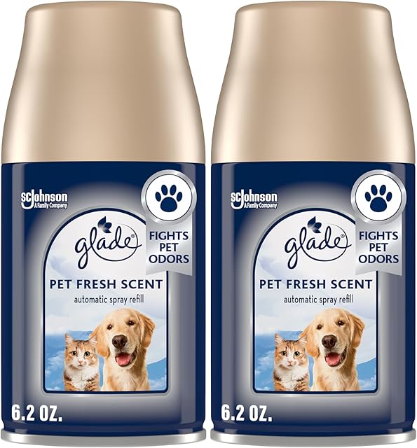 Glade Automatic Spray Refill, Pet Fresh Scent, Scented Air Freshener for Home and Bathroom, 62 Oz, 2 Count