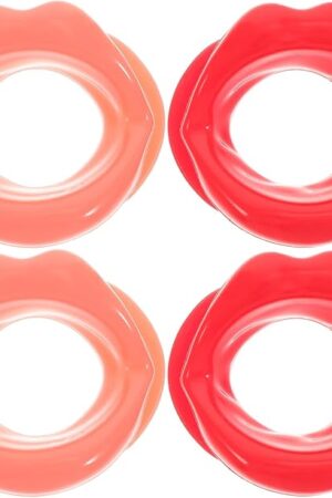 4pcs Silicone Lips Face Slim Exerciser Rubber Muscle Lips Trainer Tightener Tool