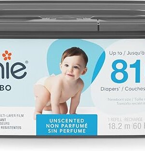 Diaper Genie Jumbo Square Refill, with Continuous Film, can Hold up to 810 Newborn-Sized Diapers per Refill