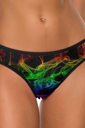 Glow in Dark Splatter Neon (7) Women's Underwear Triangle Briefs Soft Stretch Sexy Panties