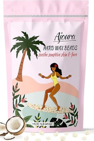 Ajoura 1lb Refill Wax Beans for Hair Removal Kit, Brazilian Coarse Waxing for Bikini, Face, Eyebrow, Back, Chest, Legs, Armpit, At Home Waxing Beads for Women Men