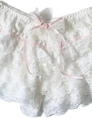 Women Lolita Bloomers Cute Ruffle Shorts Lace Pumpkin Pants Sexy Boyshorts Layered Bottoms Y2k Sweet Pettipants