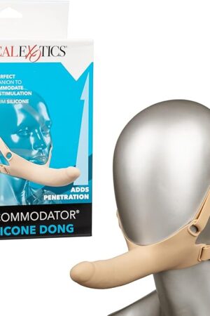 CalExotics Accommodator Silicone Dong, 55 Inch Probe with Adjustable Head Strap Ivory - SE-1514-10-3