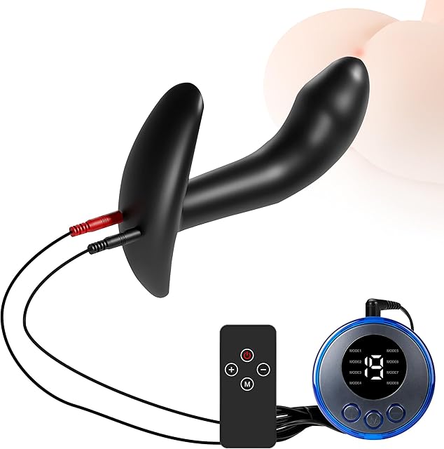 Electric Prostate Massager Multi-Frequency Electric Shock Posterior Anal Plug Wearable Anal Plug for Men and Women G-spot Stimulation Prostate Massage Anal Plug Pleasure Sex Toys