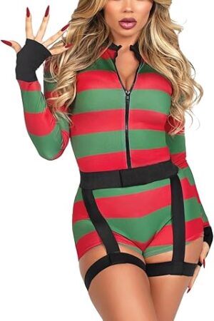 Womens 2 Pc Dream Killer Costume Dress Halloween Costume for Women
