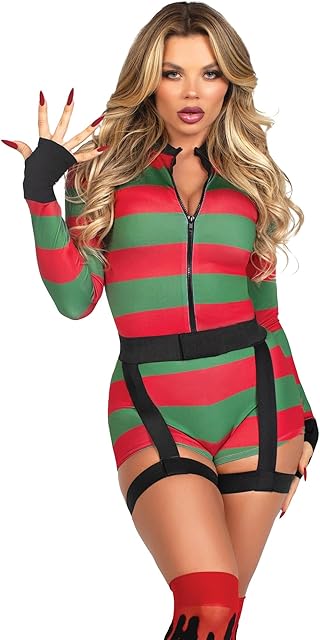 Womens 2 Pc Dream Killer Costume Dress Halloween Costume for Women