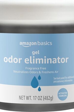 Amazon Basics Gel Odor Eliminator, Activated Charcoal, Fragrance Free, 17 Oz, Pack of 1