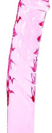 Glass Dildo Anal Butt Plug, Eastern Delights Pink Style Sensuality Crystal Personal Massagers Adult Sex Toys (7.5in Round Base)
