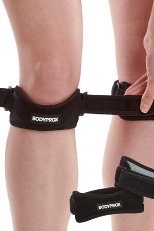 Bodyprox Patella Tendon Knee Strap 2 Pack, Knee Pain Relief Support Brace Hiking, Soccer, Basketball, Running, Jumpers Knee, Tennis, Tendonitis, Volleyball & Squats
