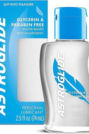 Astroglide Glycerin & Paraben Free Personal Lubricant (2.5oz), Hypoallergenic, Water Based Lube For Easy Clean-Up, Long-Lasting Pleasure, Travel-Friendly Size, Anal Safe, Dr. Recommended Brand