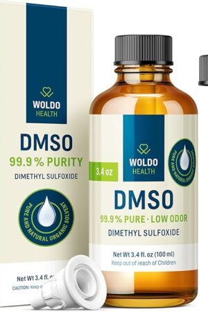 DMSO Pharmaceutical Grade with 999% Purity & Low Odor - 338oz (Dimethyl Sulfoxide) Glass Bottle with Dropper