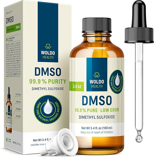 DMSO Pharmaceutical Grade with 999% Purity & Low Odor - 338oz (Dimethyl Sulfoxide) Glass Bottle with Dropper