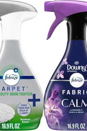 Febreze FABRIC Downy Calm & Febreze Heavy Duty Carpet Rainforest Breeze, 169oz, 2 pack