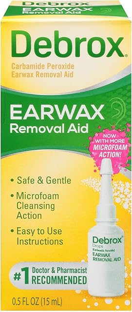 Debrox Ear Wax Removal Drops, Gentle Microfoam Ear Wax Remover, 05 Fl Oz