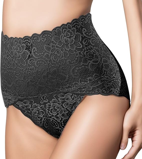 High Waist Lace Underwear for Women Seamless Sexy Panties Ladies Stretch Full Coverage Briefs