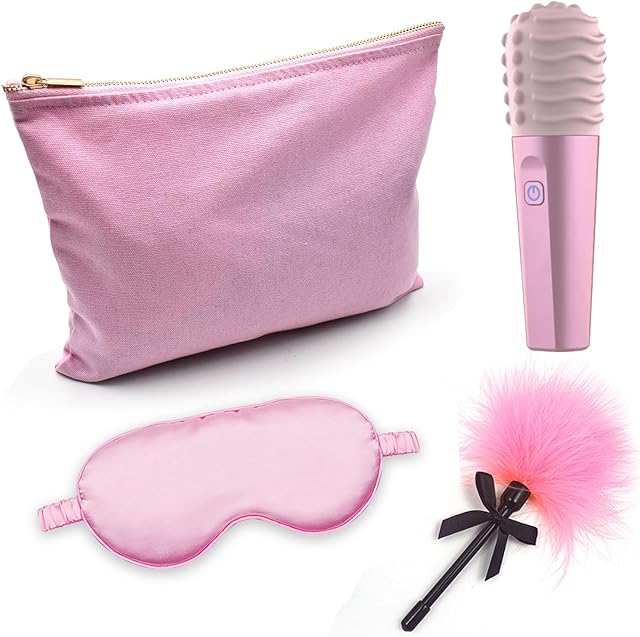 Erotic Sex Toy Set for Couples:Mini Vibrator, Massager, Flirting Feather, Sex Toy Blindfold - Adult Toy Set, Holiday Gift for Unforgettable Intimate Moments