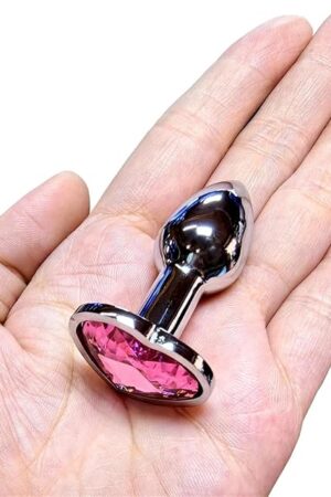 Heart Base Mini Smooth Metal Anal Plug Beginner Butt Plug Masturbation Stimulator Tool Sex Massager Adult Sex Toys for Man Women(XXS)