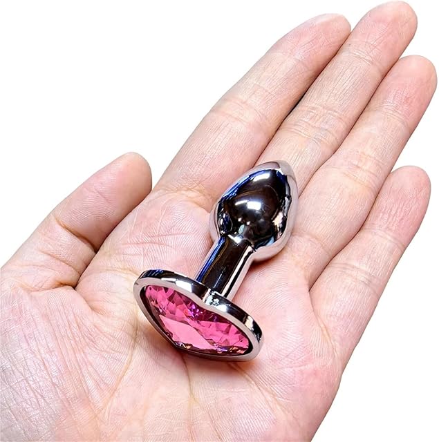 Heart Base Mini Smooth Metal Anal Plug Beginner Butt Plug Masturbation Stimulator Tool Sex Massager Adult Sex Toys for Man Women(XXS)