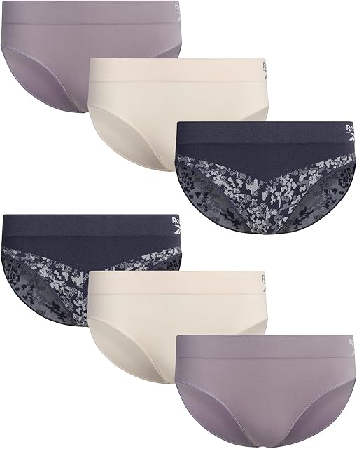 Women's Bikinis - 6 Pack Microfiber Seamless Womens Bikini Panties - Breathable Underwear for Women (S-XL)