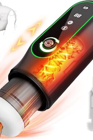 Automatic Male Masturbator - Electric Heated Pocket Pussy with 15 Thrusting + 9 Vibration + 4 Sucking Mode, Penis Massage Suction Sex Toys Blowjob Masturbation Cup Fantasy Stroker Sexual Pleasure Tool