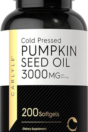 Carlyle Pumpkin Seed Oil | 3000mg | 200 Softgel Capsules | Non-GMO and Gluten Free Formula | Cold Pressed Dietary Supplement